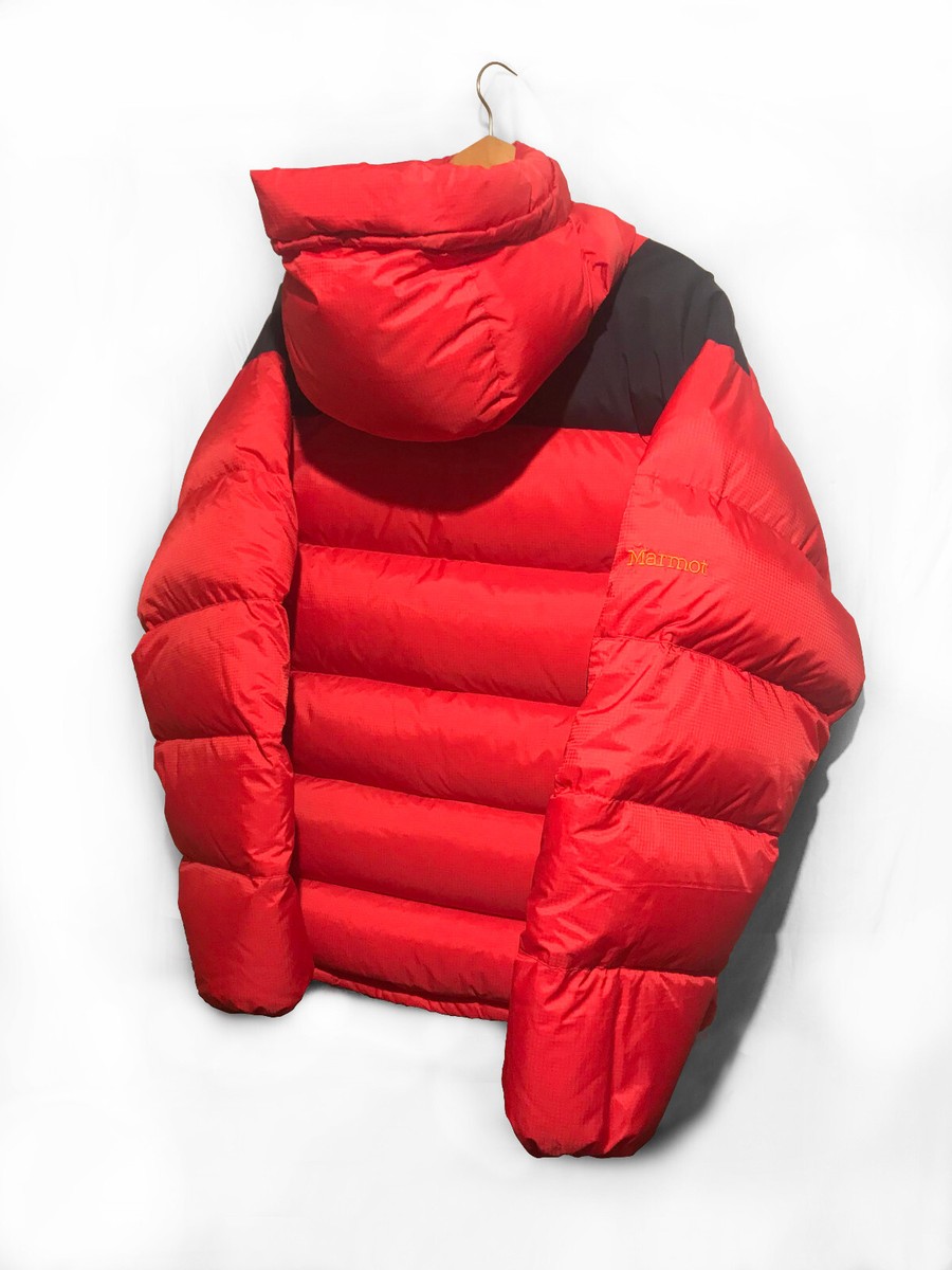 VINTAGE 90s MARMOT PARBAT DRYLOFT DOWN PARKA JACKET EXPEDITION RED