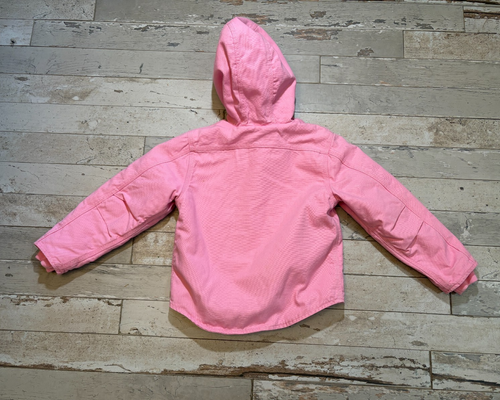 Carhartt Hooded Jacket kid's size XS 6 Pink Zip-Up Workwear Canvas - Picture 16 of 16