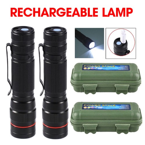 Linterna táctica LED súper brillante con zoom con batería recargable - Imagen 1 de 25