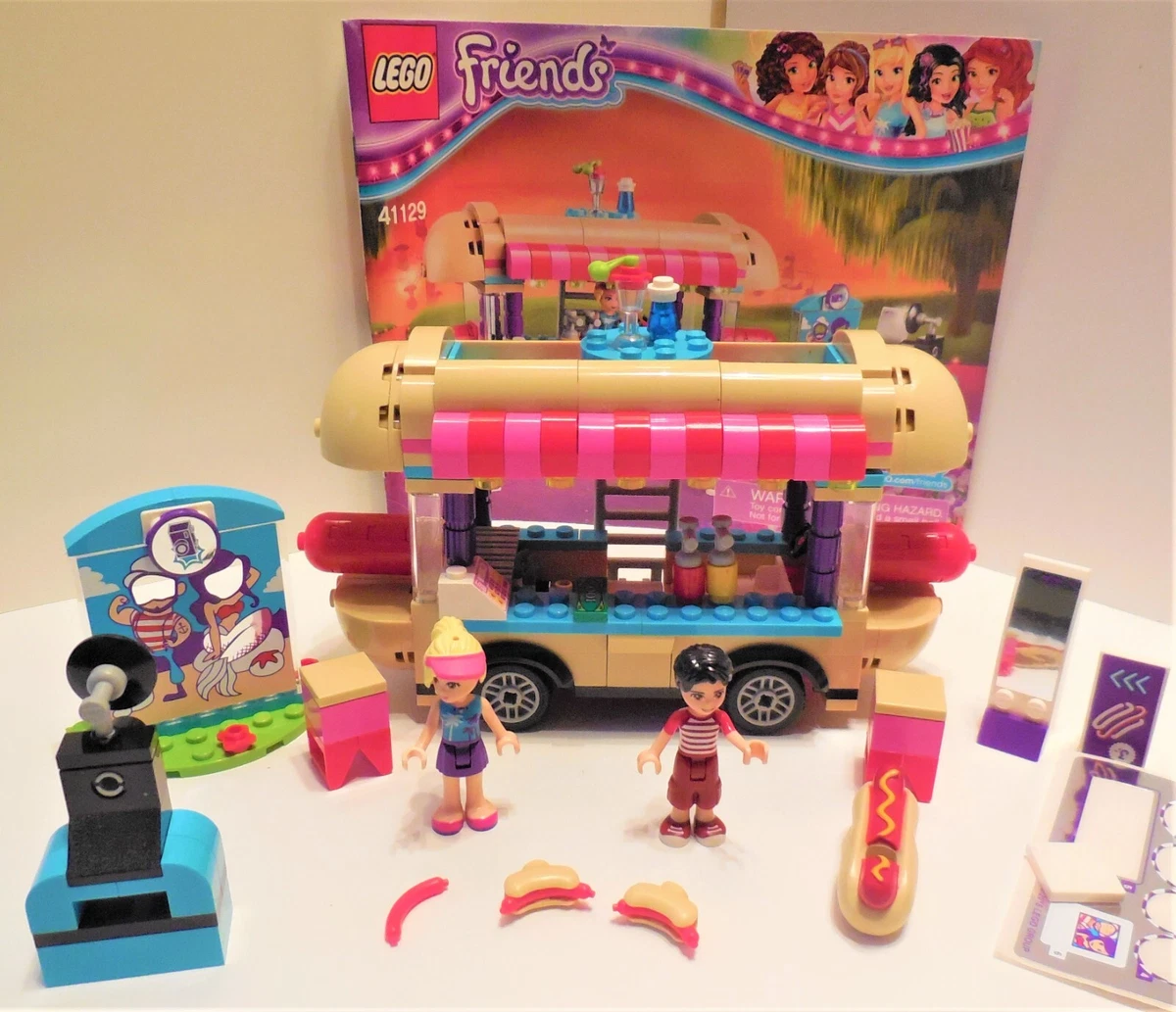 LEGO FRIENDS STEPHANIE AMUSEMENT PARK FOOD HOT DOG TRUCK VAN STAND 41129  SET LOT