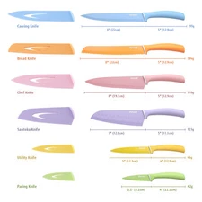12-Piece Kitchen Knife Set Multicolor Stainless Steel Professional Chef Knives