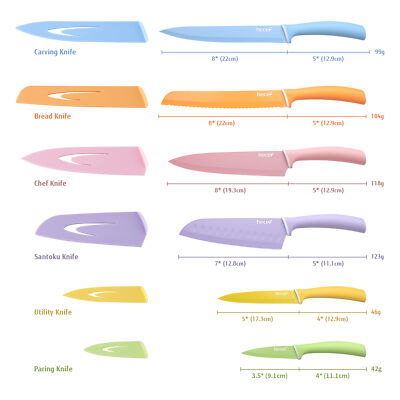 12-Piece Kitchen Knife Set Multicolor Stainless Steel Professional Chef Knives