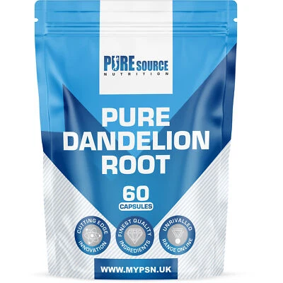 PURE SOURCE NUTRITION Pure Dandelion Root Extract 650mg 60 Vegan Capsules High Strength Natural NEW