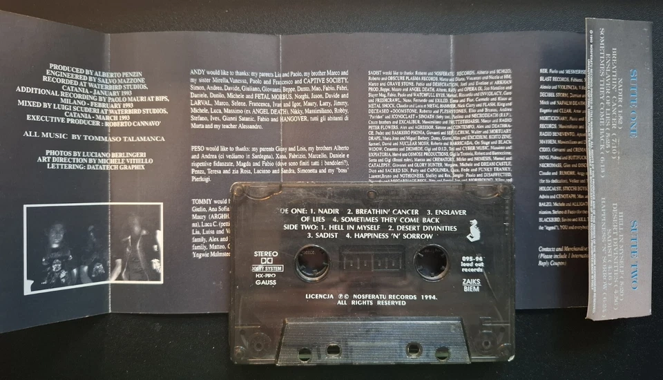 Sadist - Above The Light 1994 MC Tape Darkthrone, Rotting Christ, Opeth - Image 2 of 2