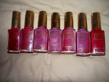 7 pc. Vintage Charles Revson Ultima II Nail Polish Crushed Berry MakeUp
