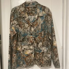 Chico s Floral Jacket Size 3 Equivalent To XL Or 16
