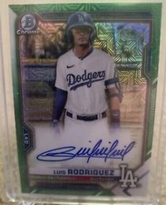 LUIS RODRIGUEZ 2021 Bowman Chrome GREEN MOJO Refractor Auto /99 Dodgers 🔥📈💎