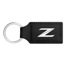 for Nissan 370Z Z Logo Rectangular Black Leather Key Chain Key-Ring