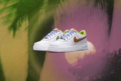 NEW Nike Air Force 1 LV8 GS White Multicolor DQ7767 100 - SIZE 4.5