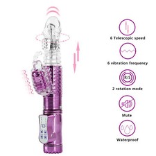 Rabbit Clit Vibrator Dildo Vibrating Thrusting Sex Toys for Women Masturbator