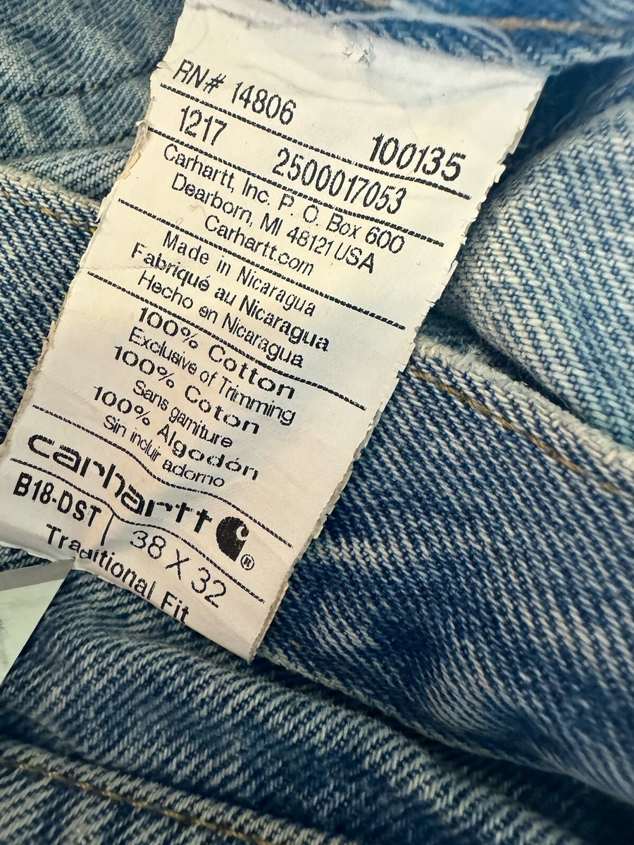 CARHARTT Men's 38 x 32 Denim Vintage RN 14806 | eBay
