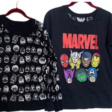 Avengers Reversible Sweatshirt Childs Large Marvel Comic All Over Print