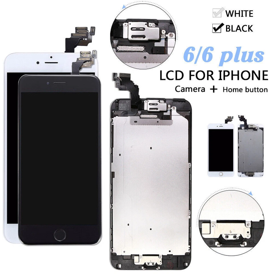 LCD Display Screen Touch Replacement Camera Home Button For iPhone 6 6s 6s Plus - Image 2 of 4