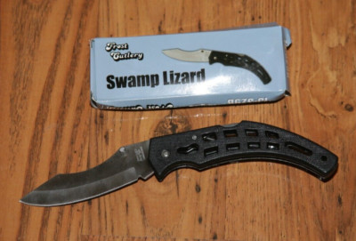 Frost Cutlery 8'' Folding Knife W/clip Swamp Lizard 15-329B 3.5'' Stainless Blade