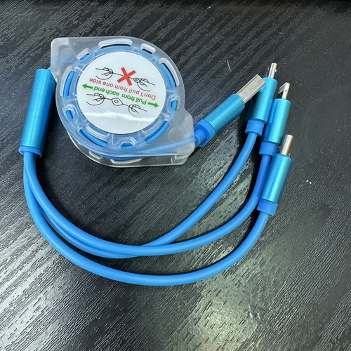 3 in 1 Charger Cable Telescoping USB IOS Lead For Apple iPhone iPad/TypeC/Micro - Photo 6 sur 18