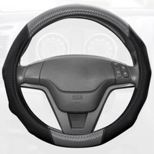 Motor Trend Gripdrive Ergonomic Carbon Fiber Steering Wheel Cover Gray Black