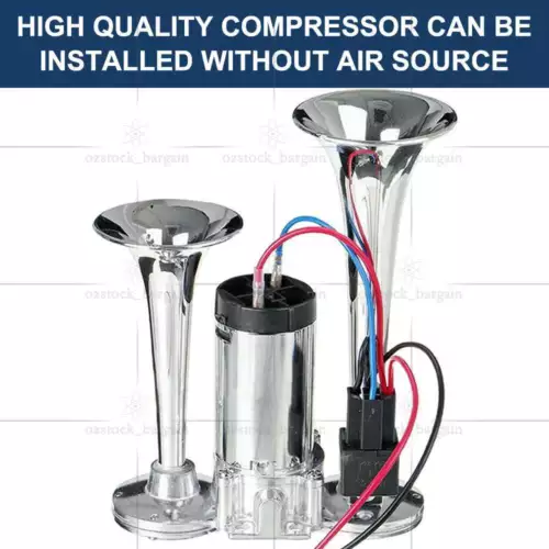 600DB 12V Car Air Horn Kit Loud Speaker Dual Trumpet Compressor Truck Vehicle Oz - Picture 9 of 12