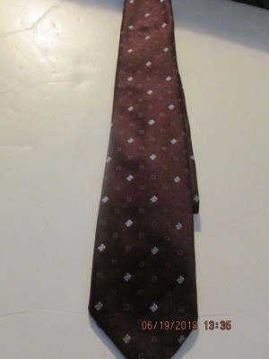 Men's The London Shop of Dallas Tie Maroon pattern pre-owned see pics