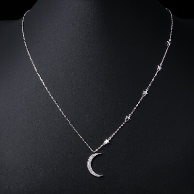 moon necklace silver