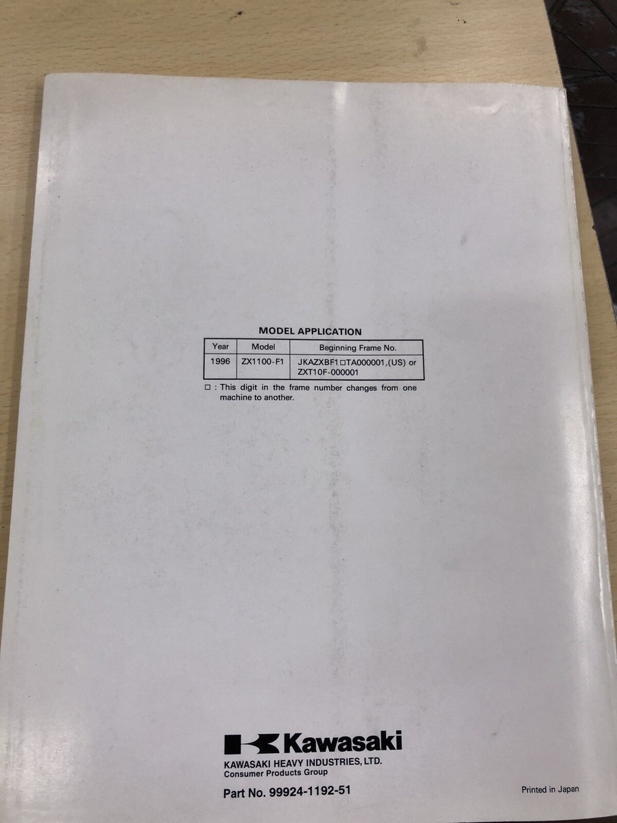 1996 Kawasaki GPZ1100 ABS 96 GPZ 1100 Service Manual Supplement