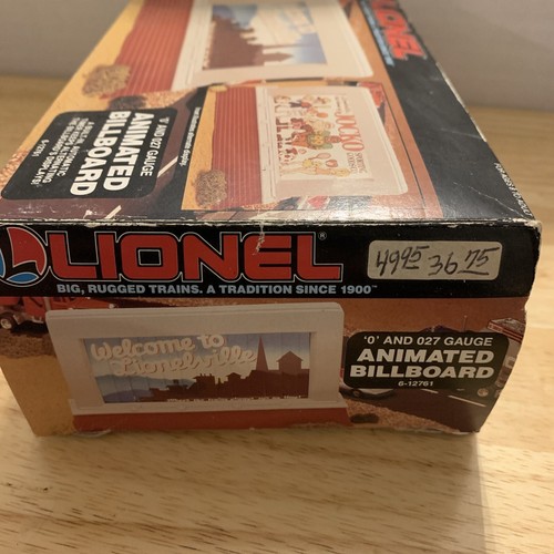 New in Box Vintage 1990 Lionel Animated Billboard Approx 8" Long X 5" High - Picture 6 of 6