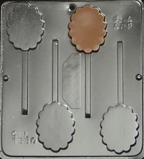 Plain Oval Scalloped Lollipop Chocolate Candy Mold 3330 NEW