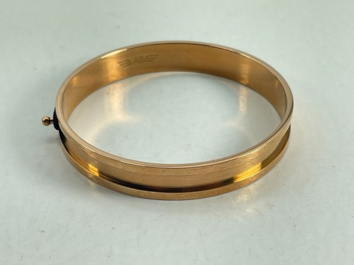 Vintage 8" Bangle Bracelet Ashley Bridget Goldtone Black - New Old Stock w/ Box - Picture 4 of 7