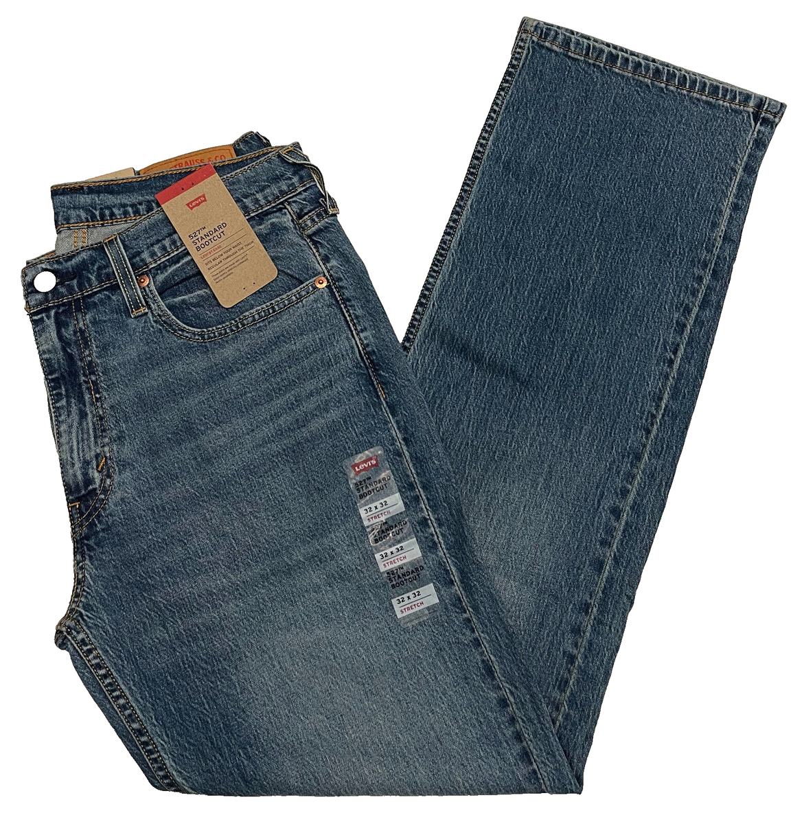 Levis 527 Standard Bootcut Stretch Mens Jeans 32X32 #0685 Blue W32L32 Levi  | eBay