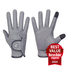 eQUEST GripPro Winter Edition Riding Gloves &ndash; Grey | Warm, Grippy & Touchscreen