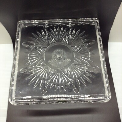 Shannon Godinger Lead Crystal 10 Inch Square Pedestal Cake Stand Dessert  Display