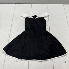 Shein Black & White Off Shoulder Sweetheart Short Bubble Dress Women's Size S