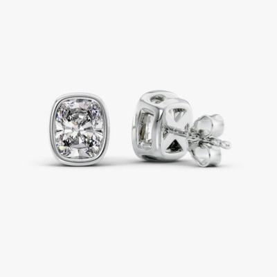 Lab Created Cushion Cut IGI Diamond 2,00 Ct Solid 950 Platinum Ohrstecker