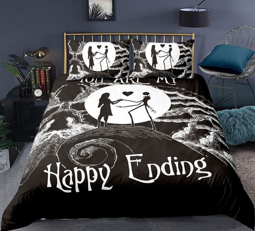 3D The Nightmare Before Christmas Jack Sally Bedding Set Quilt Duvet Cover AU - Picture 13 of 27