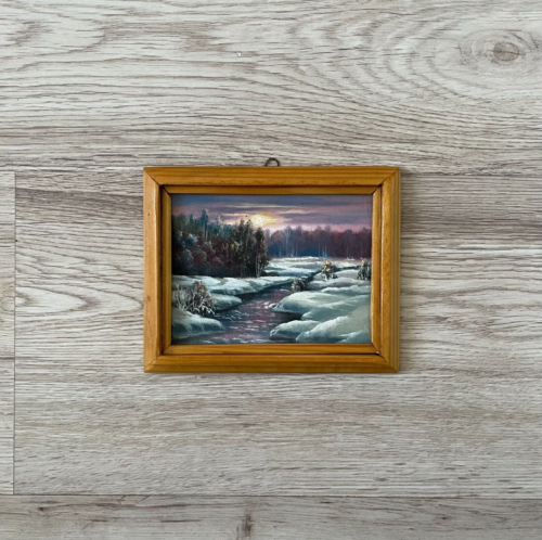 Vintage mini oil painting - Picture 1 of 10