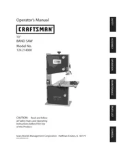 Owner's Manual & Parts List  Sears Craftsman 10" Band Saw - Model 124.214000