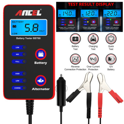 ANCEL BST60 Digitaler Auto Batterietester 12V Schnell Tester Batterie Analysator
