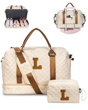 Vogewood Personalized Initial Duffle Bag - Weekender, Overnight, Travel Bag with