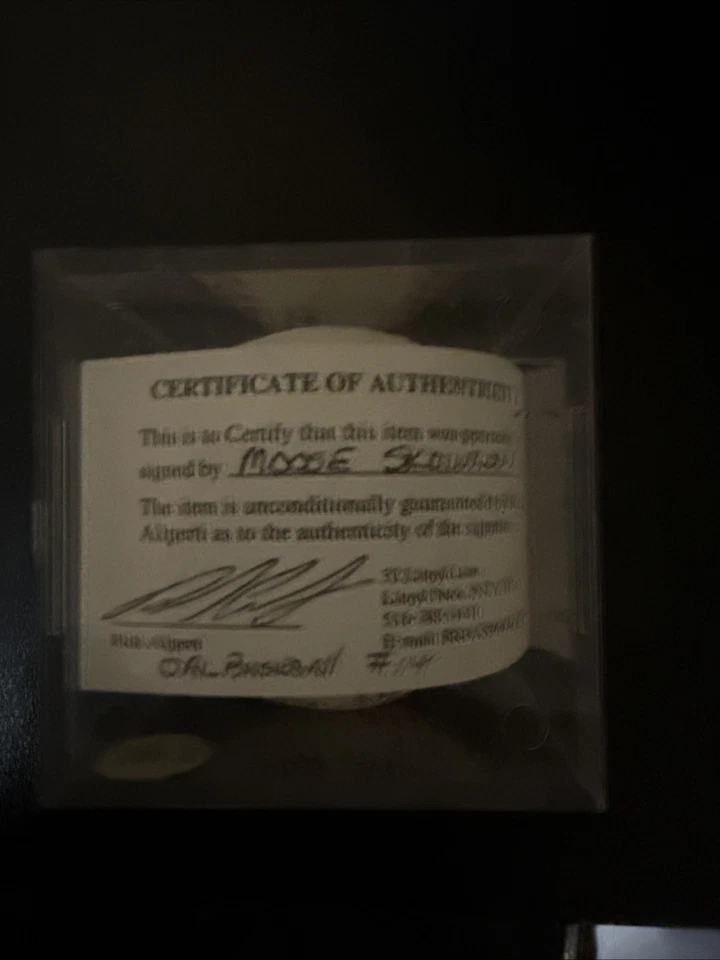Bill “Moose” Skowron 亲笔签名棒球带真品证明 — 第 2/2 张图片