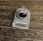 Vintage Sterling Silver Art Deco Red Garnet And Marcasite Ring Sz 6.5