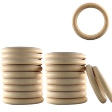 20PCS Unfinished Wooden Rings, 70mm/2.8" Natural Smooth Wooden Circles Rings ...