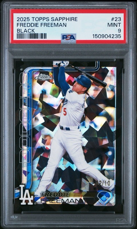 2025 Topps Chrome Sapphire Black Refractors #23 Freddie Freeman 02/10 PSA 9 MINT