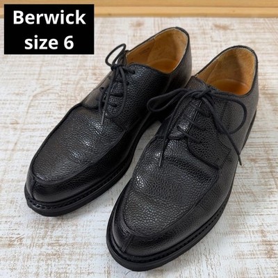 Berwick U-Tip 2369 Schwarz Leder Herren Elegant Schuhe 25,5 cm Top Zustand