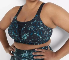 Cacique LIVI Active 398813 Wireless Medium-Impact Wicking Sports Bra 36DDD Green