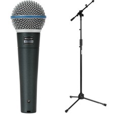 Shure Beta 58A Supercardioid Dynamic Vocal Microphone with Tripod Microphone