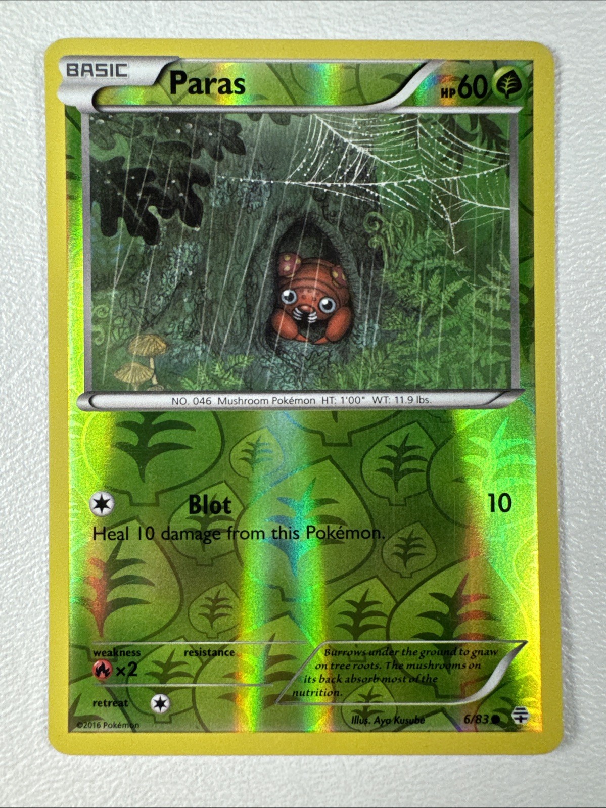 2016 Pokemon XY Generations Paras 6/83 LP Reverse Holo Common
