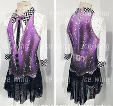 Figure Skating Dress Ice Skating Dress Competition Skating Wear purple dyeing
