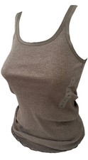 Gap Womens Tank Top Sleeveless Ribbed Sand Brown size Small NEW