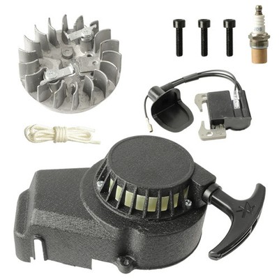 For 2 Stroke 47cc-50cc Pull Start Recoil Starter Ignition Coil Set