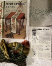 Vintage Elsa Williams Crewel Bell Pull Kit. Has Been Started