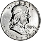 1959 50C BU Silver Franklin Half Dollar